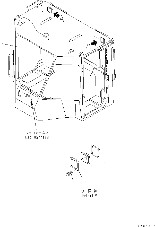 Схема запчастей Komatsu WA300-3A-SN - КАБИНА ДЛЯ 2 ЧЕЛ. (ГРОМКОГОВОРИТ.)(№-) КАБИНА ОПЕРАТОРА И СИСТЕМА УПРАВЛЕНИЯ