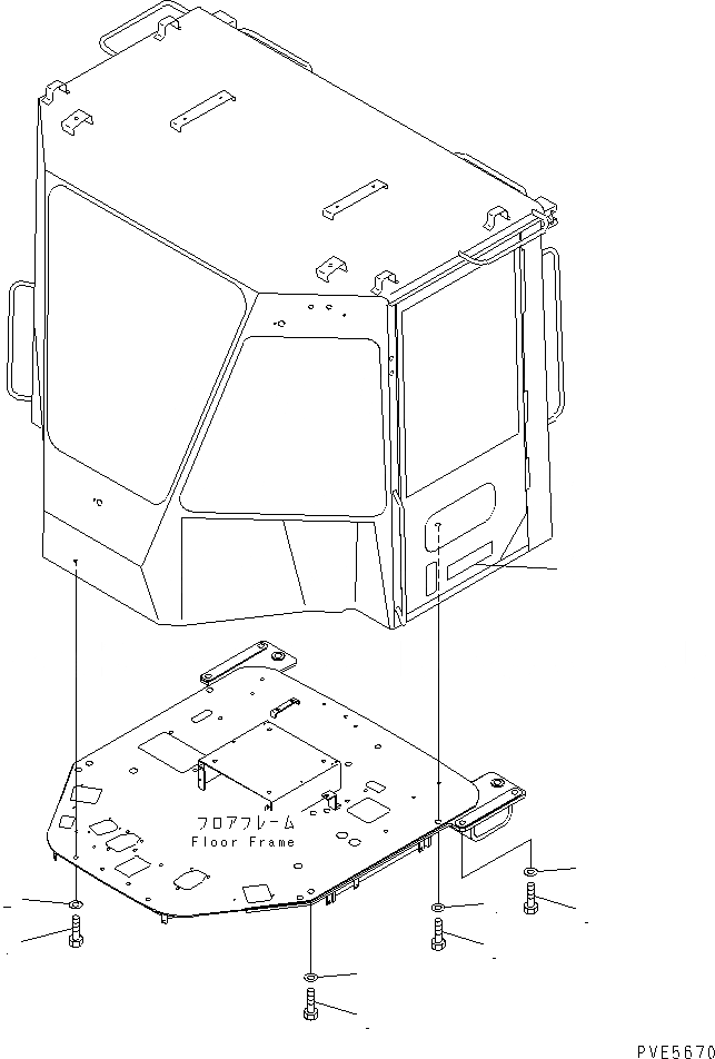 Схема запчастей Komatsu WA300-3A-SN - КАБИНА ДЛЯ 2 ЧЕЛ. (ЭЛЕМЕНТЫ КРЕПЛЕНИЯ)(№-) КАБИНА ОПЕРАТОРА И СИСТЕМА УПРАВЛЕНИЯ