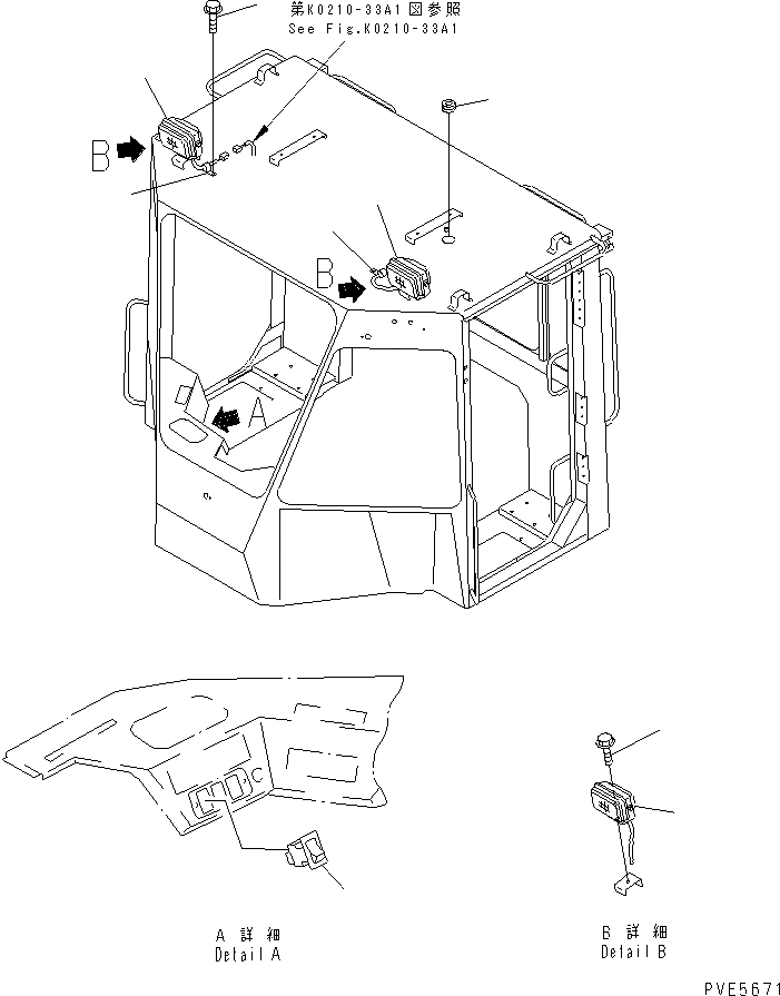 Схема запчастей Komatsu WA300-3A-SN - КАБИНА ДЛЯ 2 ЧЕЛ. (РАБОЧ. ОСВЕЩЕНИЕ)(№-) КАБИНА ОПЕРАТОРА И СИСТЕМА УПРАВЛЕНИЯ