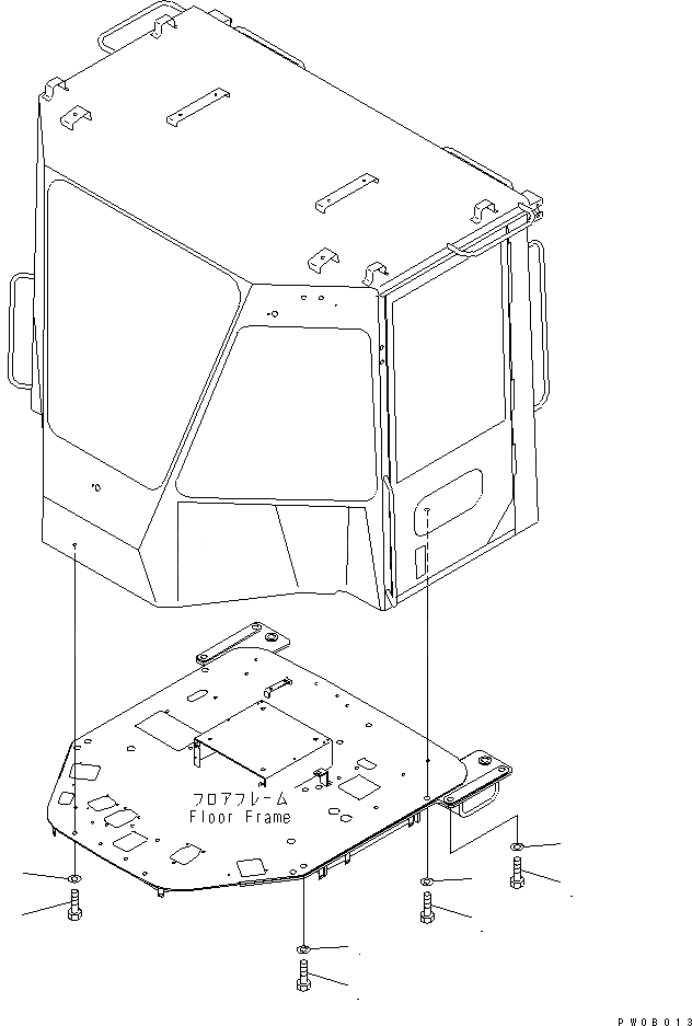Схема запчастей Komatsu WA300-3A-SN - КАБИНА ДЛЯ 2 ЧЕЛ. (ЭЛЕМЕНТЫ КРЕПЛЕНИЯ)(№-) КАБИНА ОПЕРАТОРА И СИСТЕМА УПРАВЛЕНИЯ