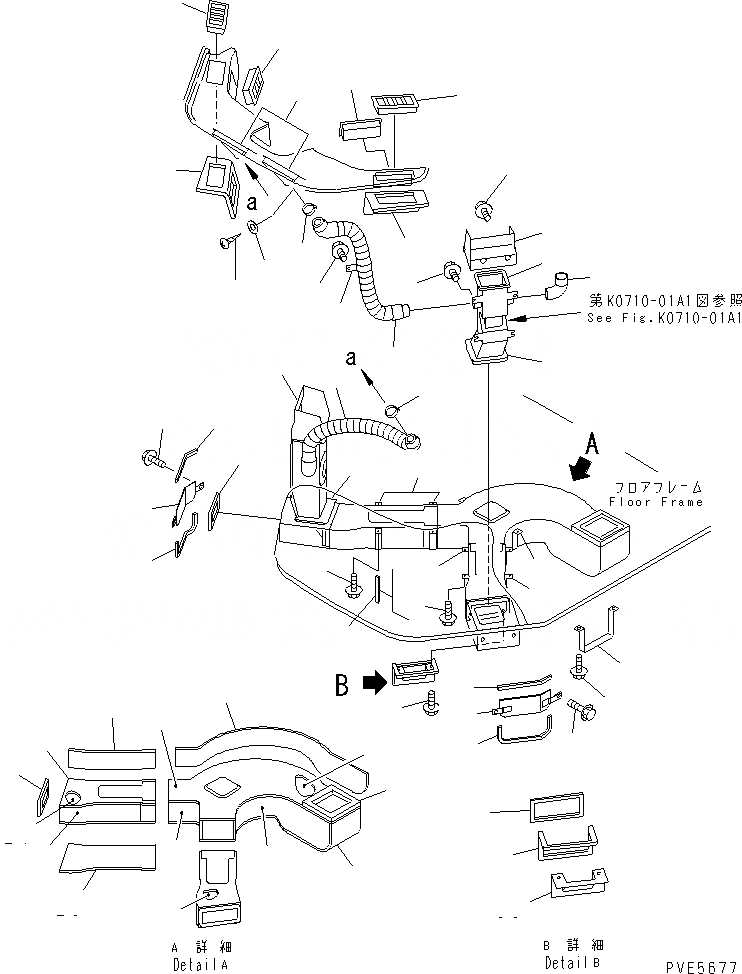 Схема запчастей Komatsu WA300-3A-SN - ОБОГРЕВАТЕЛЬ. ВОЗДУХОВОДЫ (С КАБИНОЙ ДЛЯ 2 ЧЕЛ.) КАБИНА ОПЕРАТОРА И СИСТЕМА УПРАВЛЕНИЯ