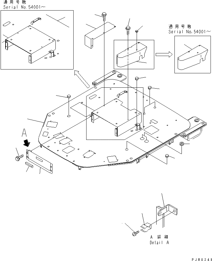 Схема запчастей Komatsu WA300-3A-SN - ПОЛ (ОСНОВН. КОНСТРУКЦИЯ) (С ТАХОГРАФОМ И E.C.S.S.)(№-9) КАБИНА ОПЕРАТОРА И СИСТЕМА УПРАВЛЕНИЯ