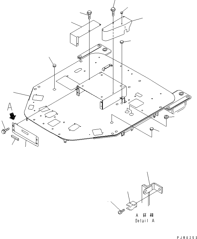 Схема запчастей Komatsu WA300-3A-SN - ПОЛ (ОСНОВН. КОНСТРУКЦИЯ) (С КАБИНОЙ ДЛЯ 2 ЧЕЛ. И ТАХОГРАФ)(№-9) КАБИНА ОПЕРАТОРА И СИСТЕМА УПРАВЛЕНИЯ