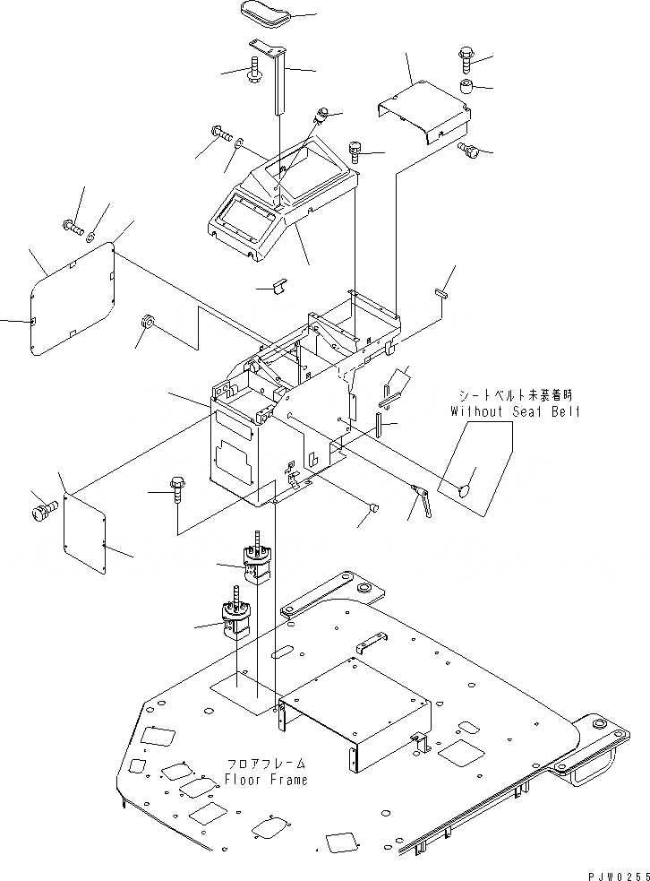 Схема запчастей Komatsu WA300-3A-SN - ПОЛ (ПРАВ. КОНСОЛЬН. БЛОК) (С ТАХОГРАФОМ И СОЕДИНИТ. УСТР-ВО)(№-9) КАБИНА ОПЕРАТОРА И СИСТЕМА УПРАВЛЕНИЯ