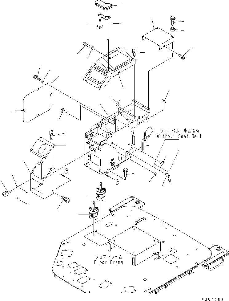 Схема запчастей Komatsu WA300-3A-SN - ПОЛ (ПРАВ. КОНСОЛЬН. БЛОК) (С ТАХОГРАФОМ И 4-Х СЕКЦИОНН. КЛАПАН)(№-9) КАБИНА ОПЕРАТОРА И СИСТЕМА УПРАВЛЕНИЯ