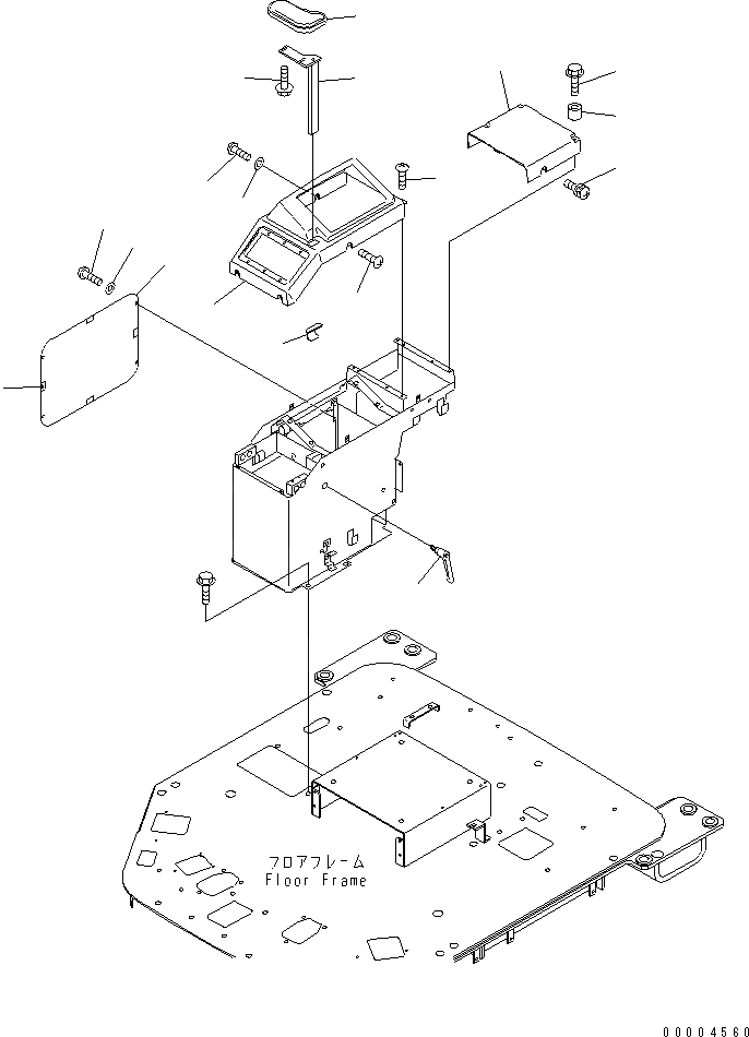 Схема запчастей Komatsu WA300-3A-SN - ПОЛ (ПРАВ. КОНСОЛЬН. БЛОК) (С КАБИНОЙ ДЛЯ 2 ЧЕЛ.)(№9-) КАБИНА ОПЕРАТОРА И СИСТЕМА УПРАВЛЕНИЯ