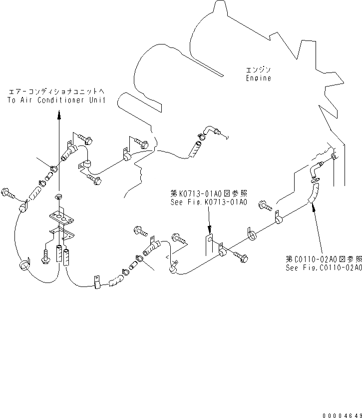 Схема запчастей Komatsu WA300-3A-SN - ГИДР. ПРОВОД. ОБОГРЕВАТЕЛЯ(№9-) КАБИНА ОПЕРАТОРА И СИСТЕМА УПРАВЛЕНИЯ