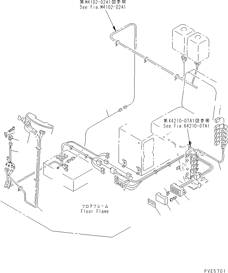 Схема запчастей Komatsu WA300-3A-SN - ПОЛ Э/ПРОВОДКА (/) (С КАБИНОЙ ДЛЯ 2 ЧЕЛ.) КАБИНА ОПЕРАТОРА И СИСТЕМА УПРАВЛЕНИЯ