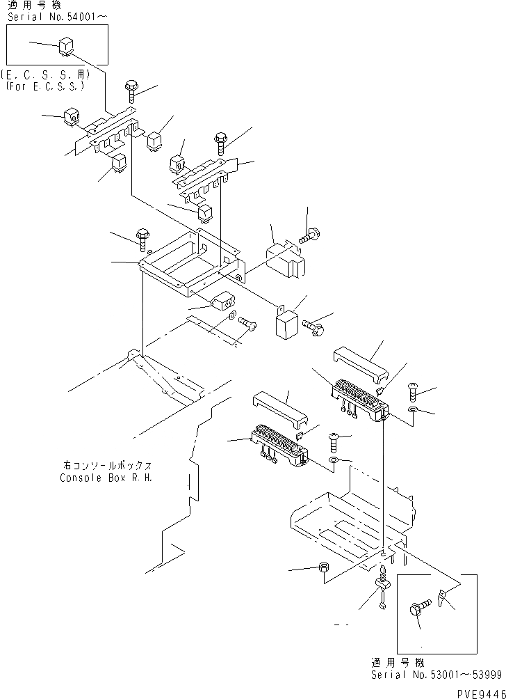 Схема запчастей Komatsu WA300-3A-SN - ПОЛ Э/ПРОВОДКА (РЕЛЕ И ПРЕДОХРАНИТЕЛИ¤ ПРАВ. КОНСОЛЬН. БЛОК ) (С КАБИНОЙ ДЛЯ 2 ЧЕЛ.)(№-9) КАБИНА ОПЕРАТОРА И СИСТЕМА УПРАВЛЕНИЯ