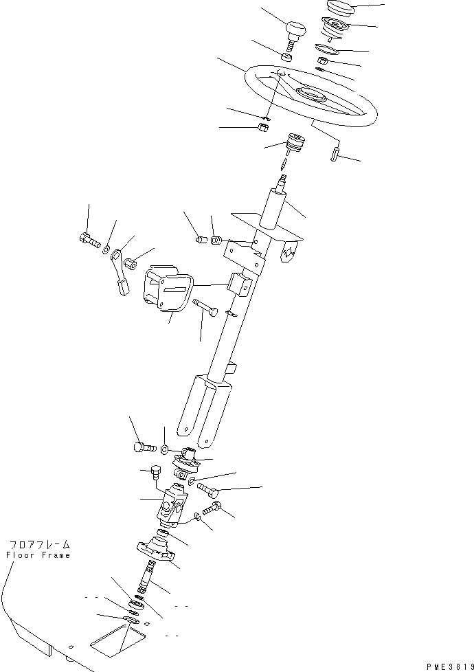 Схема запчастей Komatsu WA300-3A-SN - КОЛЕСА КОЛОНКА И КЛАПАН РУЛЕВОГО УПРАВЛЕНИЯ (КОЛЕСА И КОЛОНКА)(№-9) КАБИНА ОПЕРАТОРА И СИСТЕМА УПРАВЛЕНИЯ