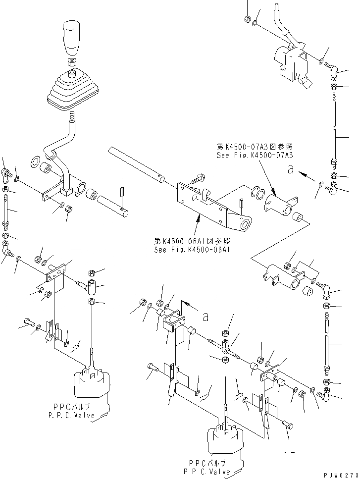 Схема запчастей Komatsu WA300-3A-SN - УПРАВЛЕНИЕ ПОГРУЗКОЙ (МЕХ-М УПРАВЛ-Я РАБОЧ. ОБОРУД-EM¤ ЛЕВ.) (С 5-СЕКЦИОНН. КЛАПАН)(№-9) КАБИНА ОПЕРАТОРА И СИСТЕМА УПРАВЛЕНИЯ