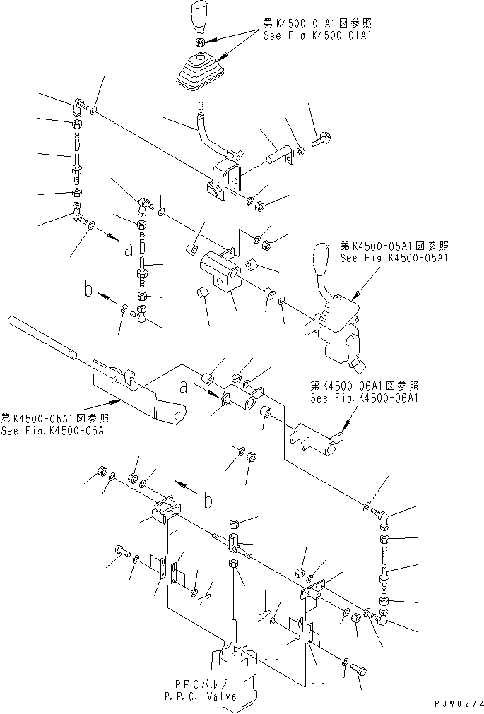 Схема запчастей Komatsu WA300-3A-SN - УПРАВЛЕНИЕ ПОГРУЗКОЙ (ПЕРЕДН. УПРАВЛ. НАВЕСН. ОБОРУД. РЫЧАГ И МЕХАНИЗМ) (С 5-СЕКЦИОНН. КЛАПАН)(№-9) КАБИНА ОПЕРАТОРА И СИСТЕМА УПРАВЛЕНИЯ