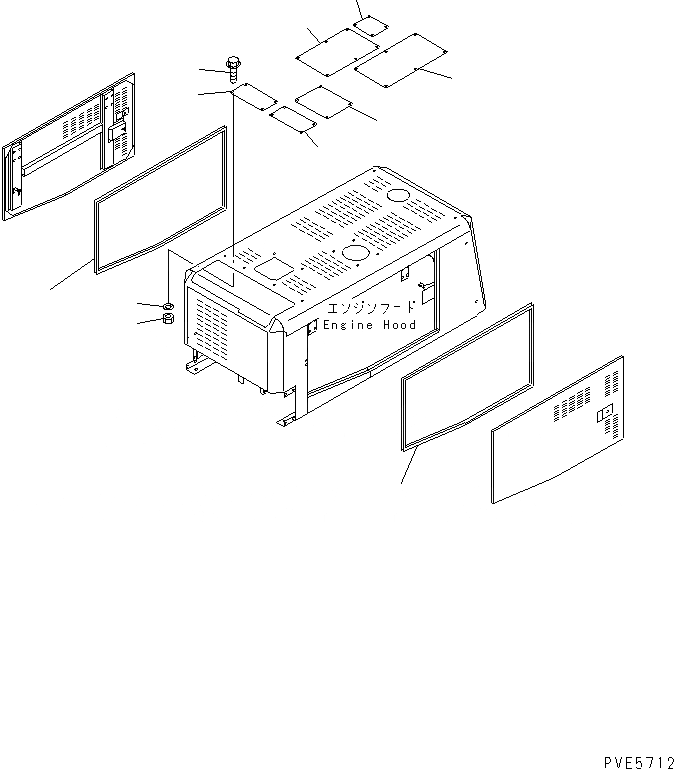 Схема запчастей Komatsu WA300-3A-SN - КАПОТ (ДВЕРЬ УПЛОТНЕНИЕ И ВЕРХН. ЧАСТЬ) (SNOW ЗАЩИТА) ЧАСТИ КОРПУСА