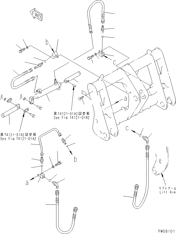 Схема запчастей Komatsu WA300-3A-SN - СОЕДИНИТ. УСТР-ВО (СОЕДИНИТ. УСТР-ВО ТРУБЫ И ПАЛЕЦ) (С MULTI ОТВАЛ) (С НАКЛОНЯЕМ.)(№-) РАБОЧЕЕ ОБОРУДОВАНИЕ