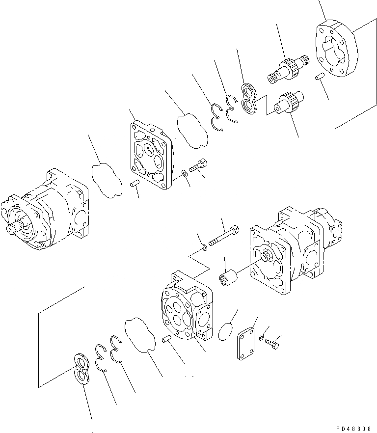 Схема запчастей Komatsu WA300-3A-SN - ГИДР. НАСОС. (/) ОСНОВН. КОМПОНЕНТЫ И РЕМКОМПЛЕКТЫ