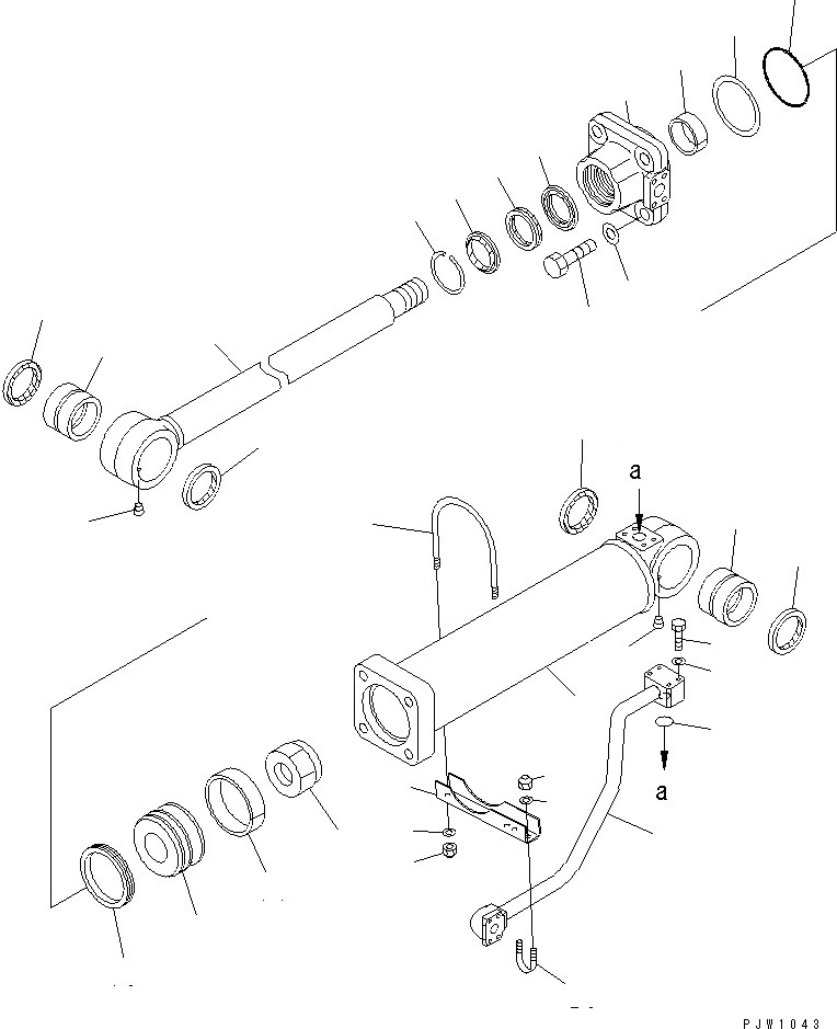 Схема запчастей Komatsu WA300-3A-SN - MULTI ЦИЛИНДР ОТВАЛА(№-) ОСНОВН. КОМПОНЕНТЫ И РЕМКОМПЛЕКТЫ