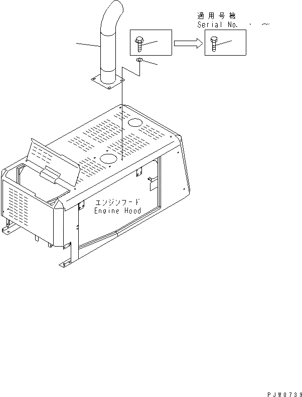 Схема запчастей Komatsu WA300-3A - ВЫХЛОПНАЯ ТРУБА(№-) КОМПОНЕНТЫ ДВИГАТЕЛЯ