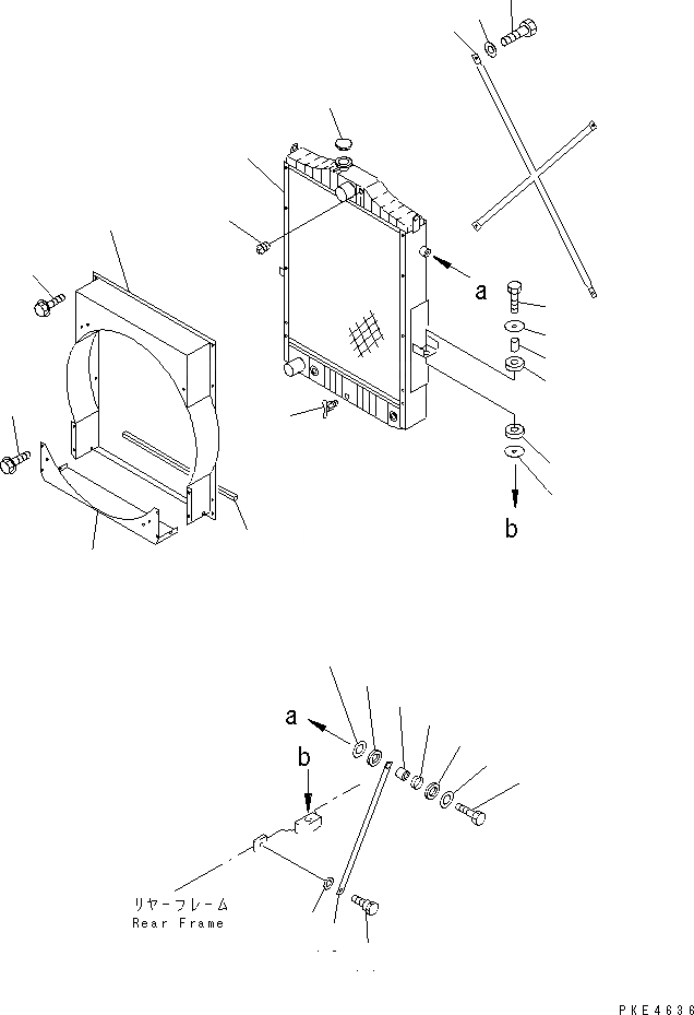 Схема запчастей Komatsu WA300-3A - РАДИАТОР (ВНУТР. ЧАСТИ И КРЕПЛЕНИЕ) СИСТЕМА ОХЛАЖДЕНИЯ
