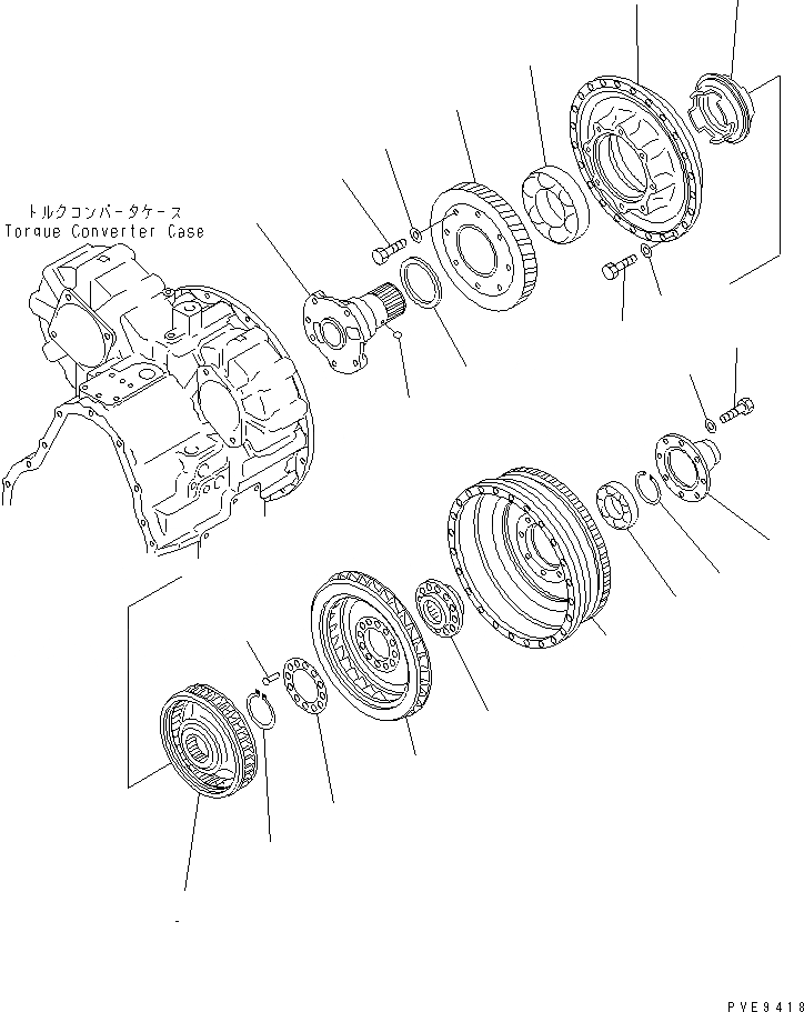 Схема запчастей Komatsu WA300-3A - ГИДРОТРАНСФОРМАТОР ТРАНСМИССИЯ