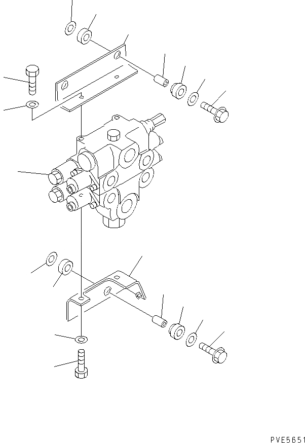 Схема запчастей Komatsu WA300-3A - ОСН. ГИДРАВЛ. КЛАПАН (ДОПОЛН. 2-Х СЕКЦИОНН. КЛАПАН И ЭЛЕМЕНТЫ КРЕПЛЕНИЯ) (С ДОПОЛН. 2-Х СЕКЦИОНН. КЛАПАН) ГИДРАВЛИКА