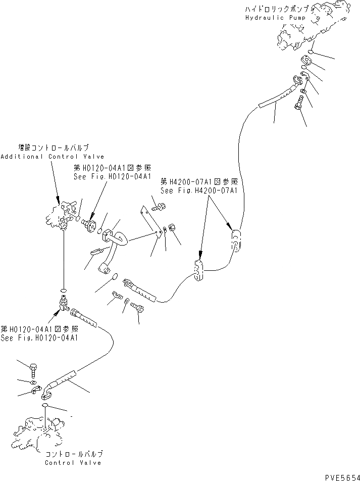 Схема запчастей Komatsu WA300-3A - ГИДРОЛИНИЯ (ПОГРУЗ. НАСОС - УПРАВЛЯЮЩ. КЛАПАН ЛИНИЯ) (С ДОПОЛН. 2-Х СЕКЦИОНН. КЛАПАН)(№-999) ГИДРАВЛИКА
