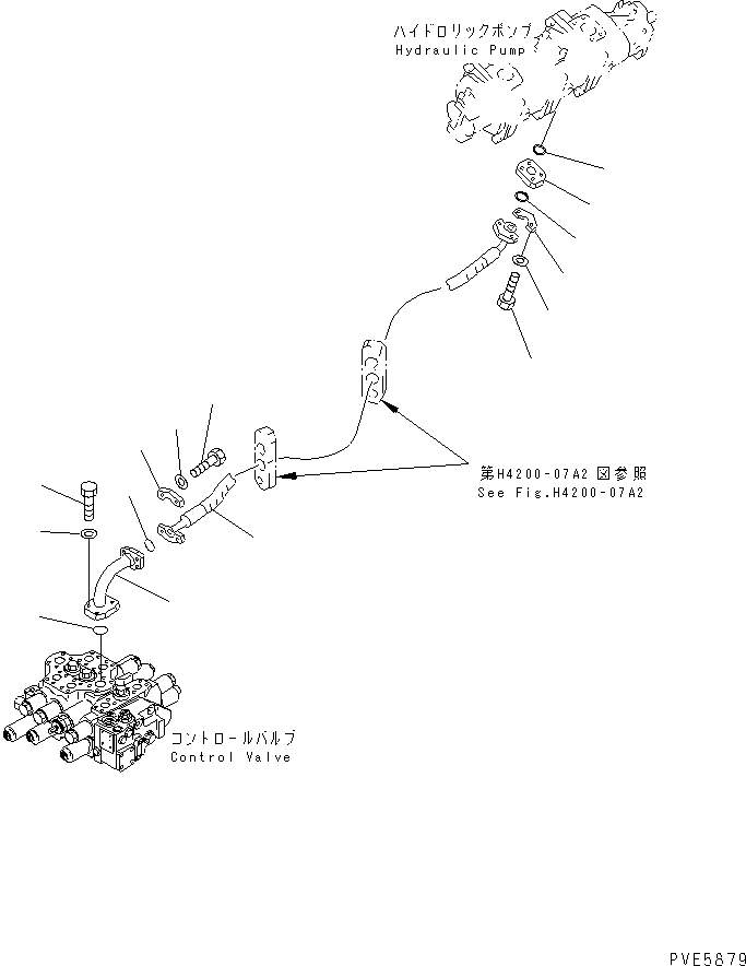 Схема запчастей Komatsu WA300-3A - ГИДРОЛИНИЯ (ПОГРУЗ. НАСОС - УПРАВЛЯЮЩ. КЛАПАН ЛИНИЯ) (С 3-Х СЕКЦИОНН. КЛАПАН)(№-999) ГИДРАВЛИКА