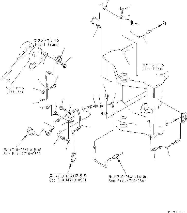 Схема запчастей Komatsu WA300-3A - УДАЛЕННАЯ СМАЗКА (ПЕРЕДНЯЯ РАМА) (С АВТОМАТИЧ. СМАЗКОЙ) ОСНОВНАЯ РАМА И ЕЕ ЧАСТИ