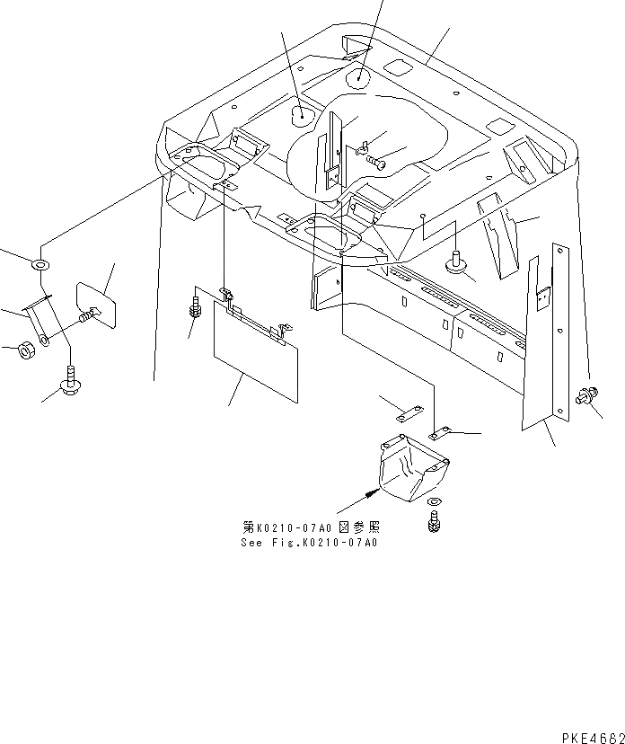 Схема запчастей Komatsu WA300-3A - КАБИНА ROPS (/) (КРЫША)(№-999) КАБИНА ОПЕРАТОРА И СИСТЕМА УПРАВЛЕНИЯ