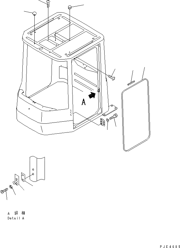 Схема запчастей Komatsu WA300-3A - КАБИНА ROPS (ДВЕРЬ)(№-999) КАБИНА ОПЕРАТОРА И СИСТЕМА УПРАВЛЕНИЯ