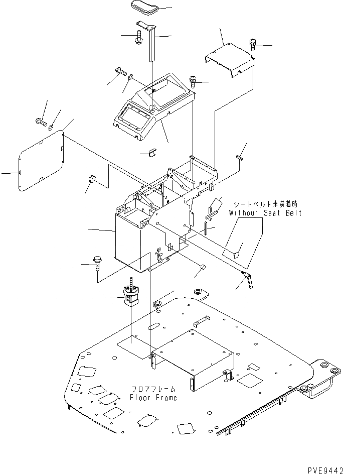 Схема запчастей Komatsu WA300-3A - ПОЛ (ПРАВ. КОНСОЛЬН. БЛОК)(№-9) КАБИНА ОПЕРАТОРА И СИСТЕМА УПРАВЛЕНИЯ