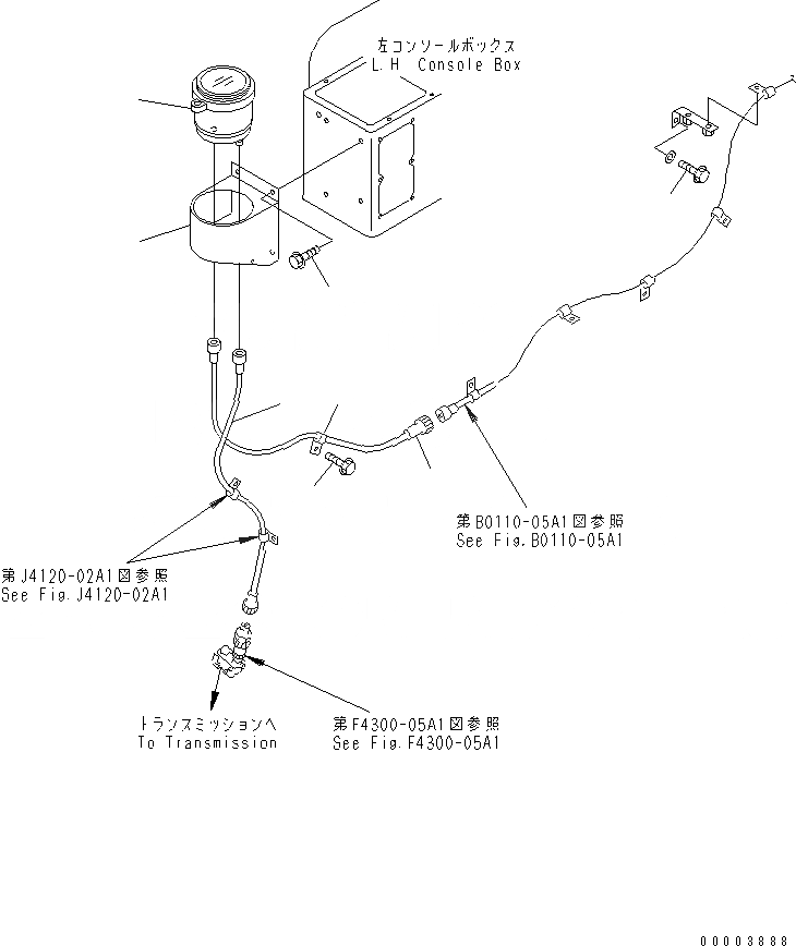 Схема запчастей Komatsu WA300-3A - ПОЛ (ТАХОГРАФ И КАБЕЛЬ)(№9-) КАБИНА ОПЕРАТОРА И СИСТЕМА УПРАВЛЕНИЯ