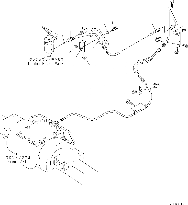 Схема запчастей Komatsu WA300-3A - УПРАВЛ-Е ТОРМОЗОМ (ПЕРЕДН ТОРМОЗН. ГИДРОЛИНИЯ)(№9-) КАБИНА ОПЕРАТОРА И СИСТЕМА УПРАВЛЕНИЯ