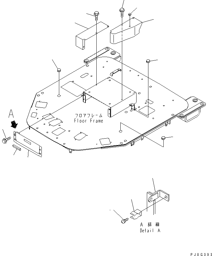 Схема запчастей Komatsu WA300-3A - ПОЛ (ОСНОВН. КОНСТРУКЦИЯ)(№9-) КАБИНА ОПЕРАТОРА И СИСТЕМА УПРАВЛЕНИЯ