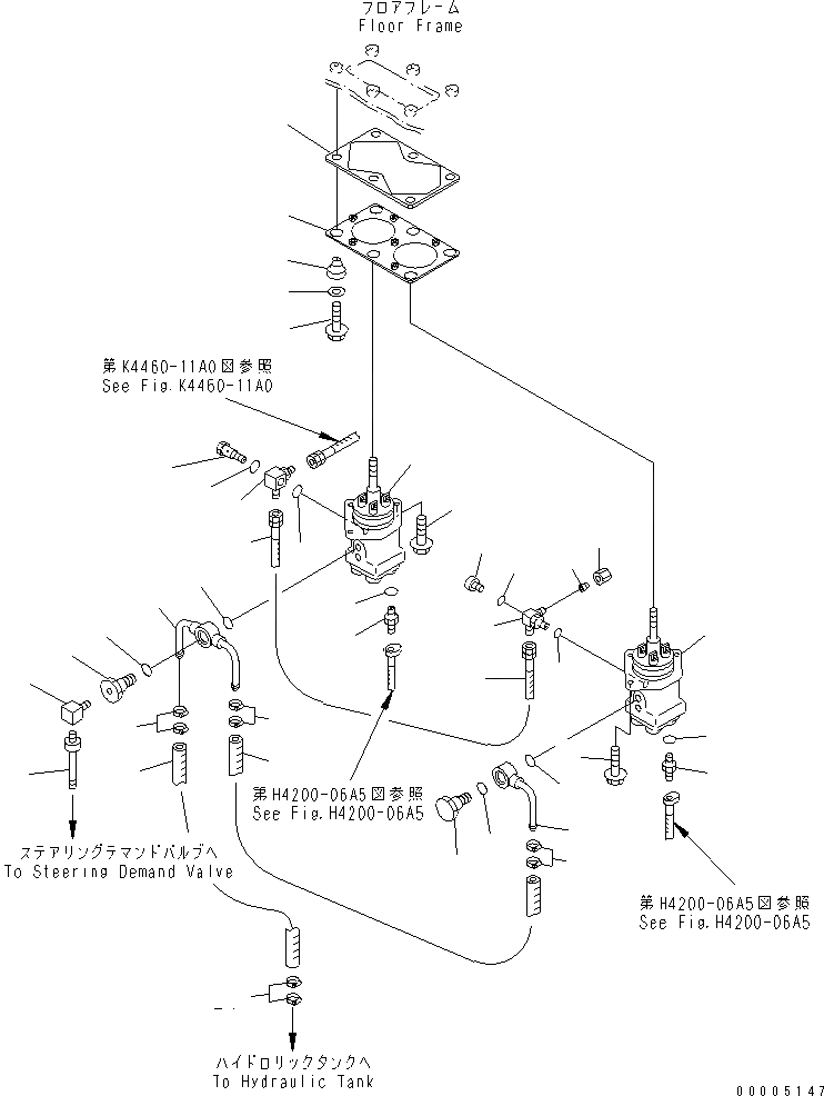 Схема запчастей Komatsu WA300-3A - ПОЛ (КЛАПАН PPC ЛИНИЯ) (С 4-Х СЕКЦИОНН. КЛАПАН) (С СОЕДИНИТ. УСТР-ВО)(№9-) КАБИНА ОПЕРАТОРА И СИСТЕМА УПРАВЛЕНИЯ