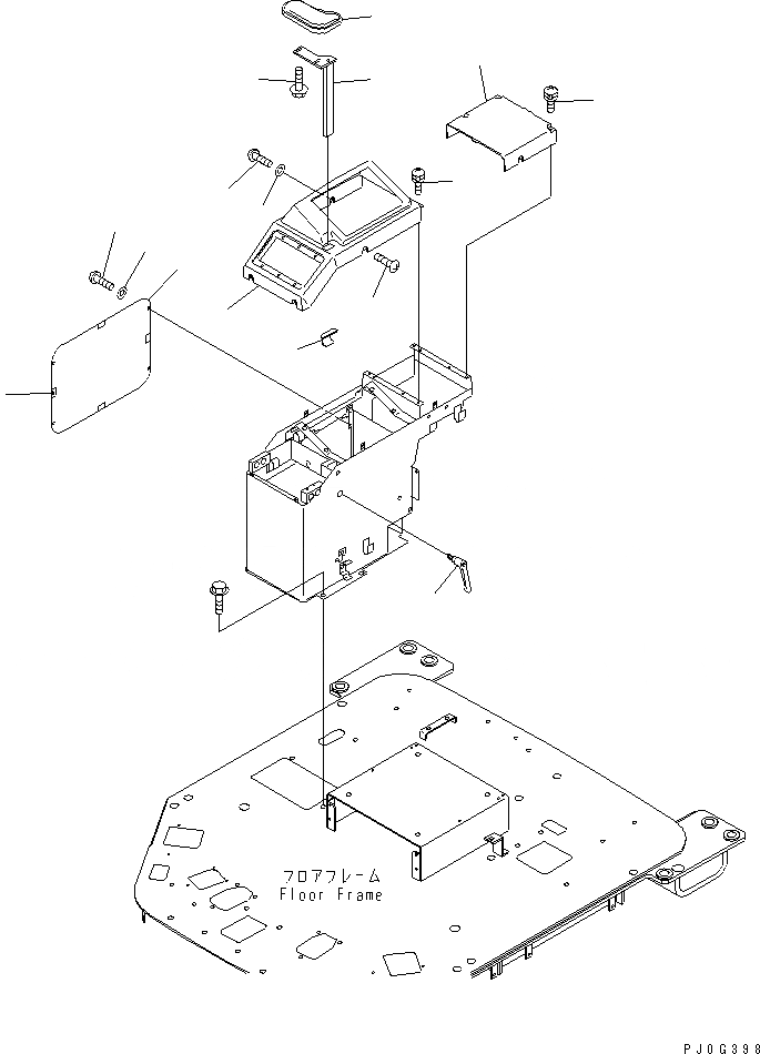 Схема запчастей Komatsu WA300-3A - ПОЛ (ПРАВ. КОНСОЛЬН. БЛОК)(№9-) КАБИНА ОПЕРАТОРА И СИСТЕМА УПРАВЛЕНИЯ