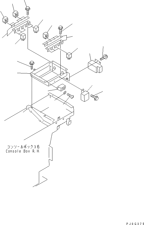 Схема запчастей Komatsu WA300-3A - ПОЛ (ПРАВ. КОНСОЛЬН. БЛОК ЛИНИЯ) (С КАБИНОЙ ДЛЯ 2 ЧЕЛ.)(№9-) КАБИНА ОПЕРАТОРА И СИСТЕМА УПРАВЛЕНИЯ