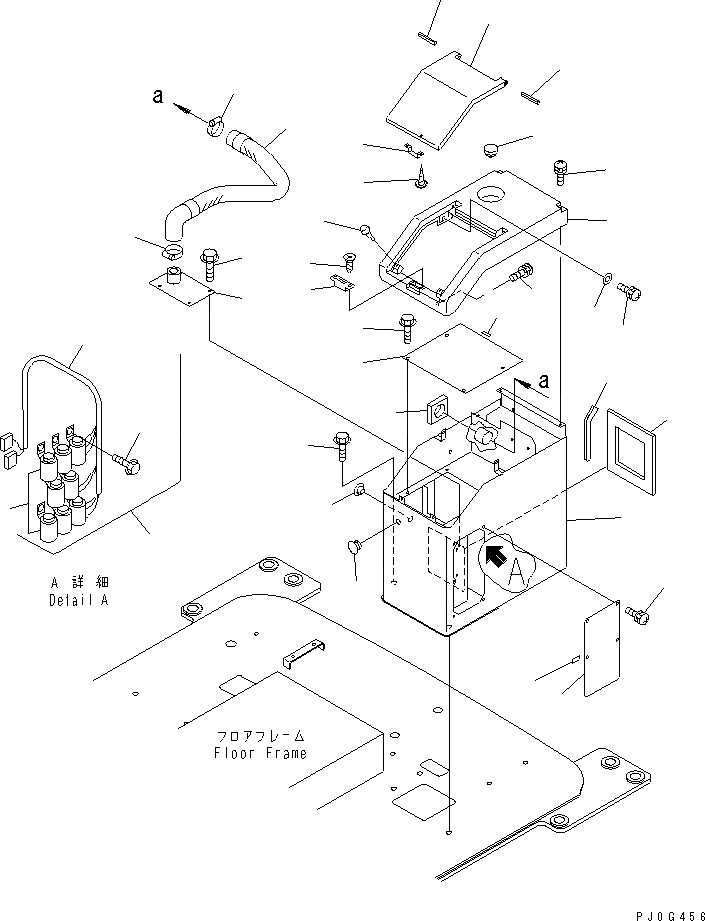 Схема запчастей Komatsu WA300-3A - ПОЛ (ЛЕВ. КОНСОЛЬН. БЛОК)(№9-) КАБИНА ОПЕРАТОРА И СИСТЕМА УПРАВЛЕНИЯ
