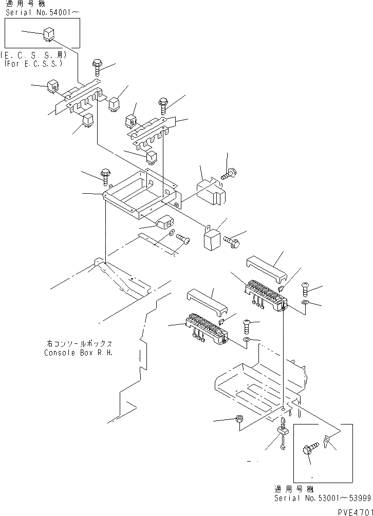Схема запчастей Komatsu WA300-3A - ПОЛ Э/ПРОВОДКА (РЕЛЕ И ПРЕДОХРАНИТЕЛИ)(№-9) КАБИНА ОПЕРАТОРА И СИСТЕМА УПРАВЛЕНИЯ
