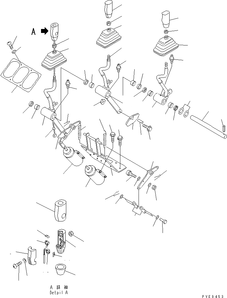 Схема запчастей Komatsu WA300-3A - УПРАВЛЕНИЕ ПОГРУЗКОЙ (РЫЧАГ УПРАВЛЕНИЯ РАБОЧИМ ОБОРУДОВАНИЕМ) (С 3-Х СЕКЦИОНН. КЛАПАН)(№-999) КАБИНА ОПЕРАТОРА И СИСТЕМА УПРАВЛЕНИЯ