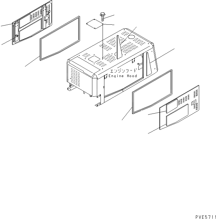 Схема запчастей Komatsu WA300-3A - КАПОТ (ДВЕРЬ УПЛОТНЕНИЕ И ВЕРХН. ЧАСТЬ) ЧАСТИ КОРПУСА