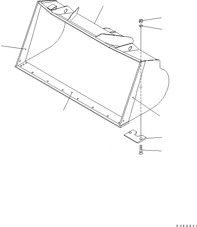 Схема запчастей Komatsu WA300-3A - КОВШ ДЛЯ ЛЕГК. МАТЕРИАЛОВ¤ .M (С РЕЖУЩ. КРОМКОЙ НА БОЛТАХ .M) (ДВУСТОРОНН. КРОМКА УДЛИНН.ITUDINAL КРЕПЛЕНИЕ ТИП)(№-) РАБОЧЕЕ ОБОРУДОВАНИЕ
