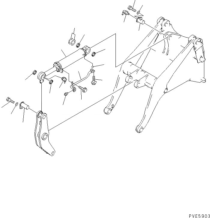 Схема запчастей Komatsu WA300-3A - ГИДРОЦИЛИНДР КОВША (ТРУБЫ И ЭЛЕМЕНТЫ КРЕПЛЕНИЯ) (С БОЛЬШ. ГИДРОЦИЛИНДР КОВША) РАБОЧЕЕ ОБОРУДОВАНИЕ