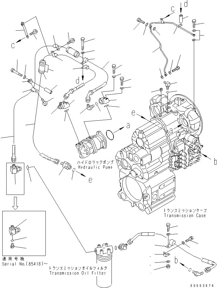 Схема запчастей Komatsu WA300-3CS - ТРАНСМИССИЯ (НАСОС ТРАНСМИССИИ И ТРУБЫ) (/) ТРАНСМИССИЯ
