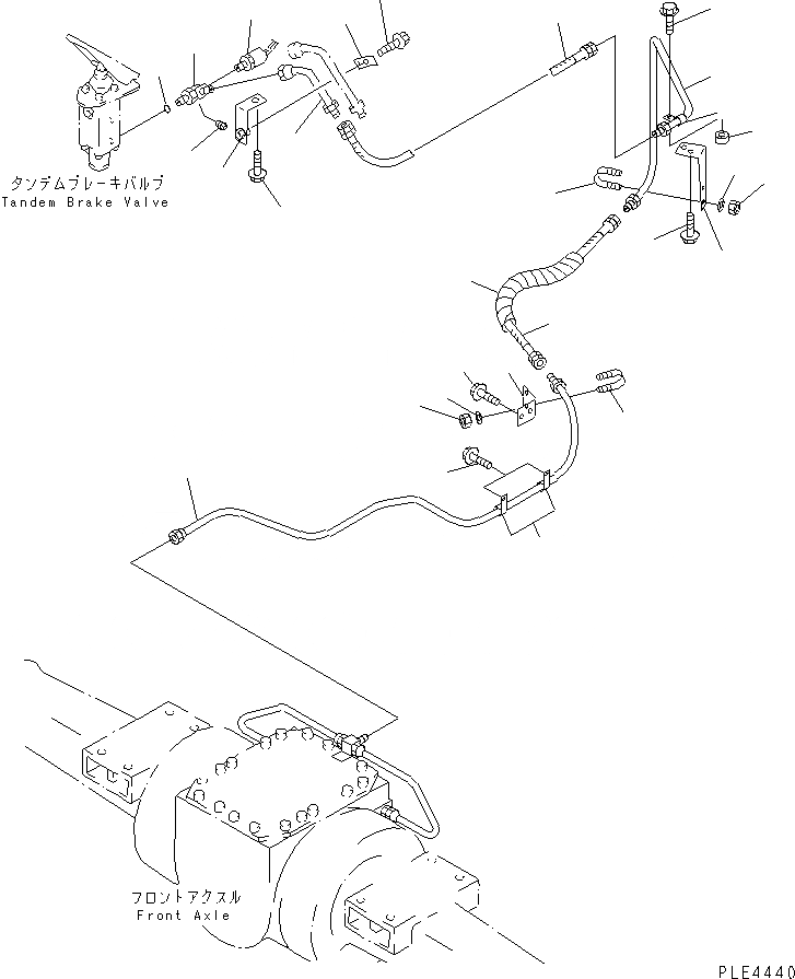 Схема запчастей Komatsu WA300-3CS - УПРАВЛ-Е ТОРМОЗОМ (ПЕРЕДН ТОРМОЗН. ГИДРОЛИНИЯ) КАБИНА ОПЕРАТОРА И СИСТЕМА УПРАВЛЕНИЯ