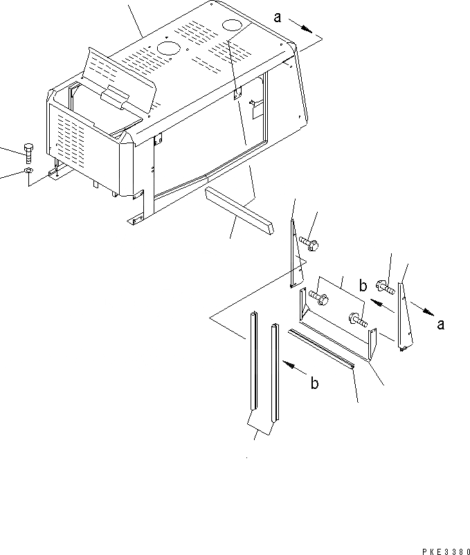 Схема запчастей Komatsu WA300-3CS - КАПОТ (КАПОТ И ЭЛЕМЕНТЫ КРЕПЛЕНИЯ)(№-999) ЧАСТИ КОРПУСА