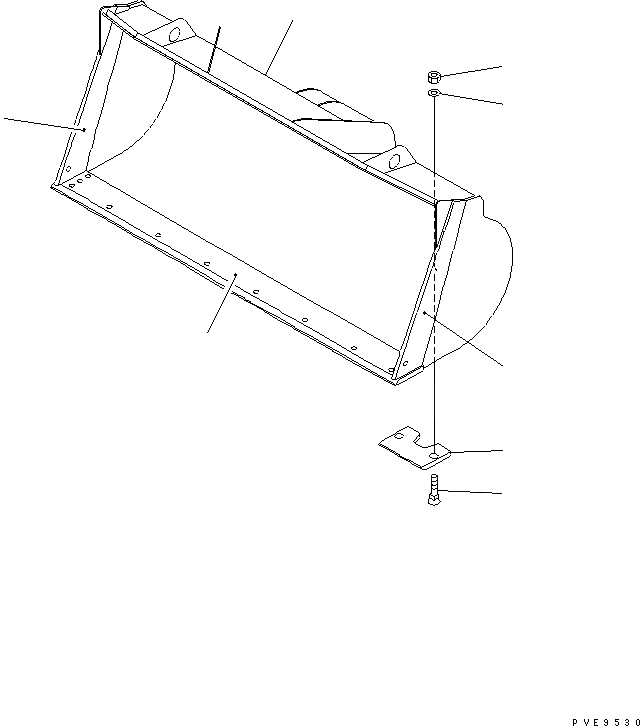 Схема запчастей Komatsu WA300-3CS - ВЫСОК. ПОДЪЕМ КОВШ¤ .M (С РЕЖУЩ. КРОМКОЙ НА БОЛТАХ .M)(№-) РАБОЧЕЕ ОБОРУДОВАНИЕ