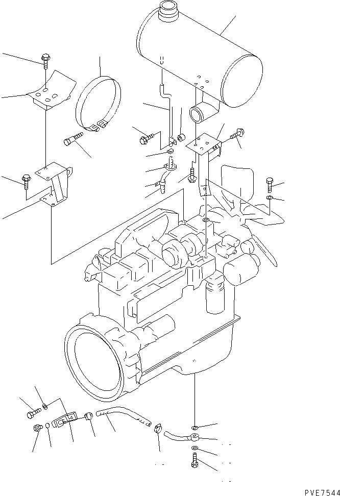 Схема запчастей Komatsu WA300L-3 - ДВИГАТЕЛЬ (ГЛУШИТЕЛЬ И КОМПОНЕНТЫ ДВИГАТЕЛЯ) КОМПОНЕНТЫ ДВИГАТЕЛЯ