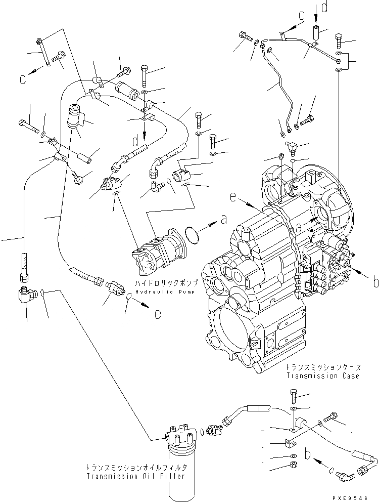 Схема запчастей Komatsu WA300L-3 - ТРАНСМИССИЯ (НАСОС ТРАНСМИССИИ И ТРУБЫ) (/) ТРАНСМИССИЯ