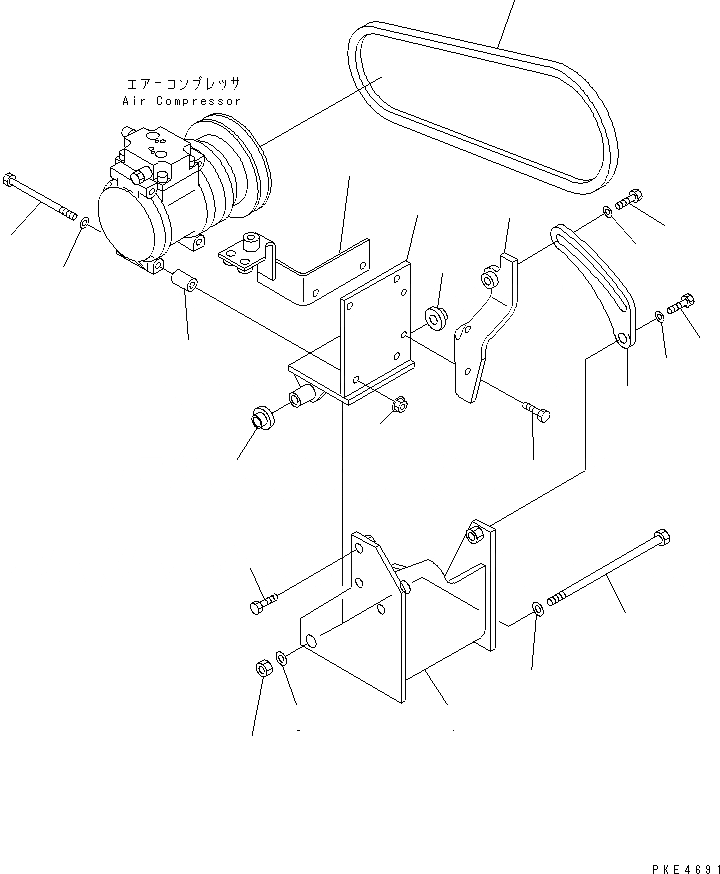 Схема запчастей Komatsu WA300L-3 - КРЕПЛЕНИЕ И ПАТРУБКИ КОНДИЦИОНЕРА (КРЕПЛЕНИЕ КОНДИЦИОНЕРА) КАБИНА ОПЕРАТОРА И СИСТЕМА УПРАВЛЕНИЯ