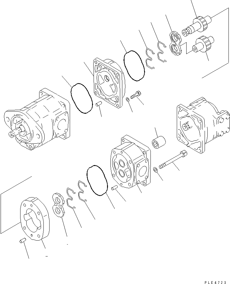 Схема запчастей Komatsu WA300L-3 - ГИДР. НАСОС. (/) ОСНОВН. КОМПОНЕНТЫ И РЕМКОМПЛЕКТЫ
